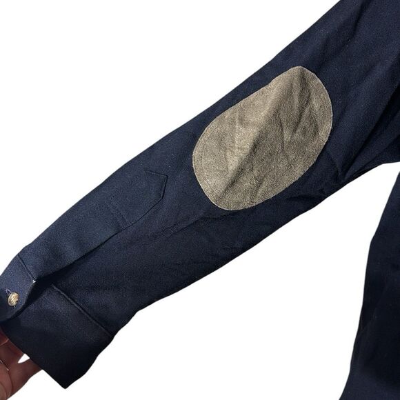 Pendleton men’s large made in USA vintage 100% virgin wool button up elbow pads - Picture 3 of 4
